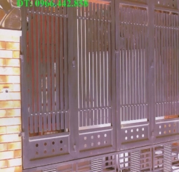 Cửa cổng sắt 4 cánh XT2012 , cửa sắt Sài Gòn, Bình Duong, nhận làm mái tôn, mái ngói, cua nhôm kính 