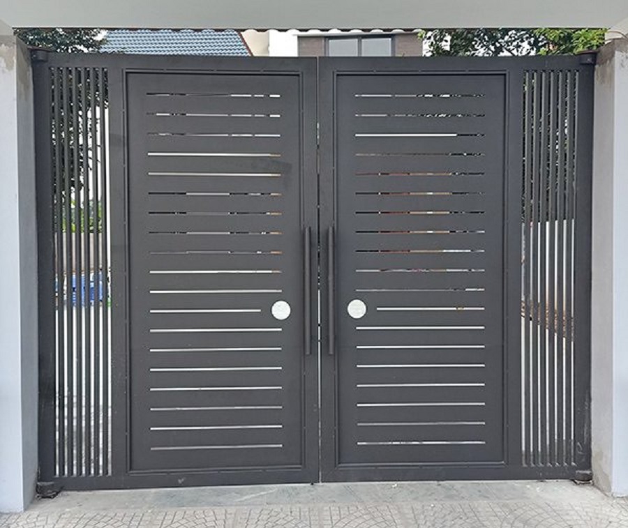 giá cửa cổng sắt 2 cánh